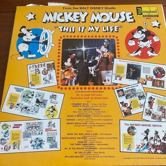 Walt Disney “This Is My Life” Mickey Mouse Vinyl Record - Picture 2 of 2